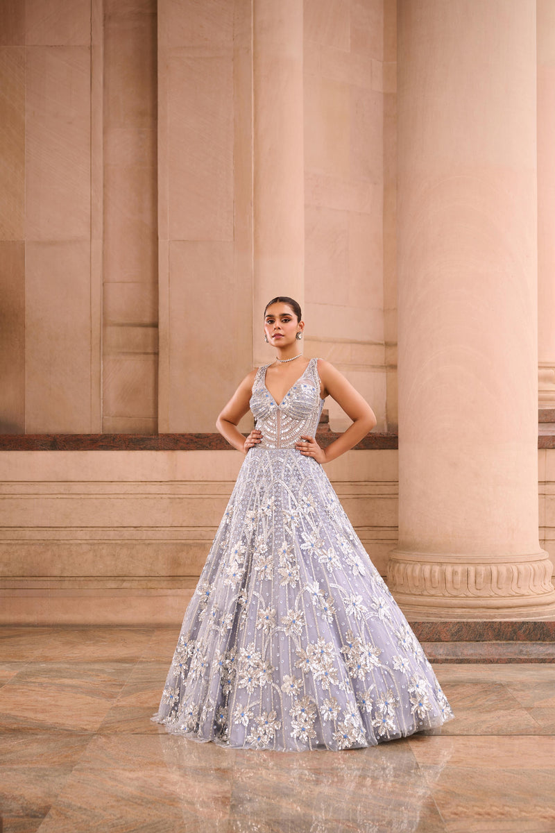 Soft Dove Grey Gown