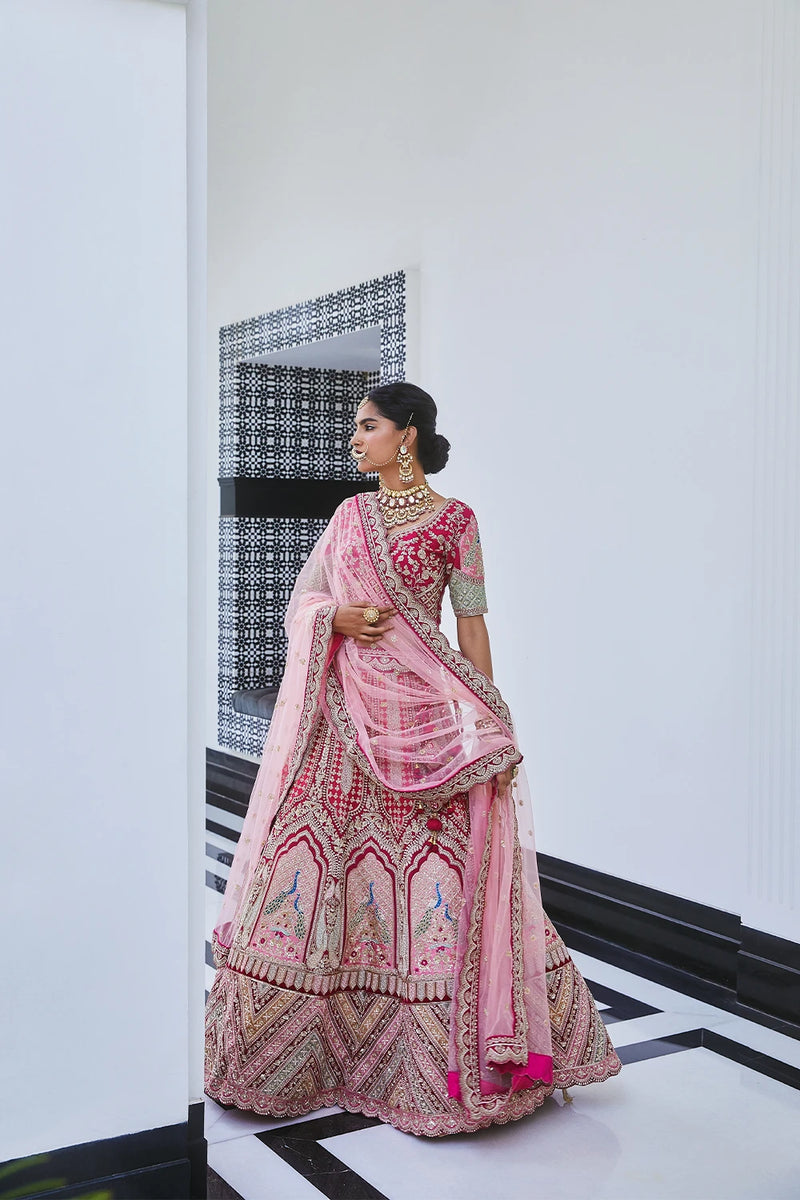 Royal Grace Pastel Pink Embroidered Lehenga