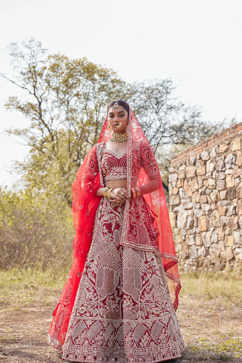 Laal Gulmohar Lehenga