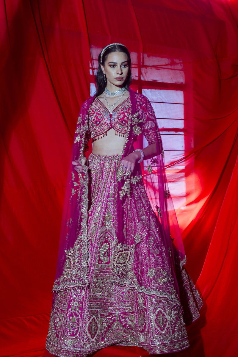 Fuchsia Flame Lehenga