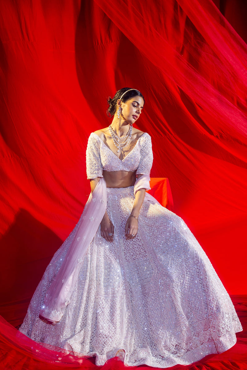 Silver Moonlight Lehenga